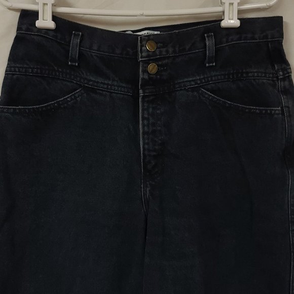 Vtg ST Johns Essentials Sport Women 14 Black Hight Waist MOM Tapered Jeans 32x30 - Picture 2 of 12